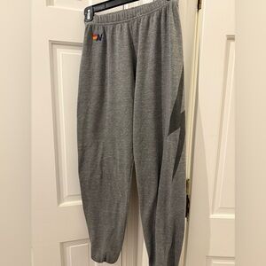Aviator Nation Gray Sweatpants with Black Lightening Bolt - Size S